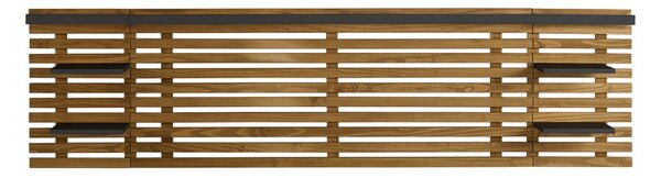 Črno/naravno vzglavje iz masivnega bora 240x62 cm Nidra – Marckeric