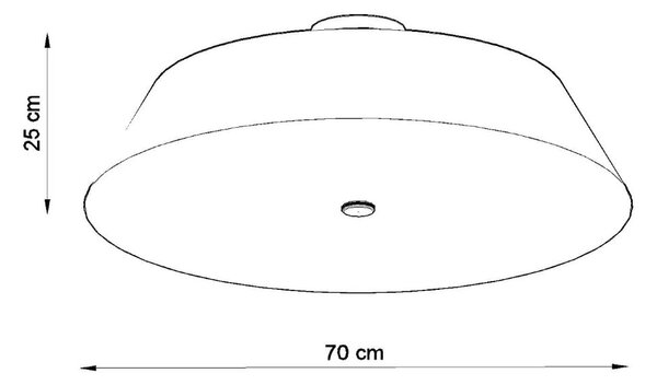 Črna stropna svetilka s tekstilnim senčnikom ø 70 cm Hektor – Nice Lamps