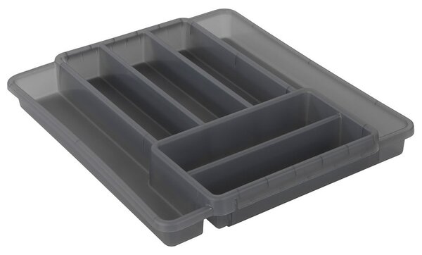 Siv plastični organizator za predal 39,7 x 34 cm Domino - Rotho