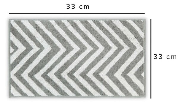 Bela/siva bombažna brisača 33x33 cm Chevron – Foutastic