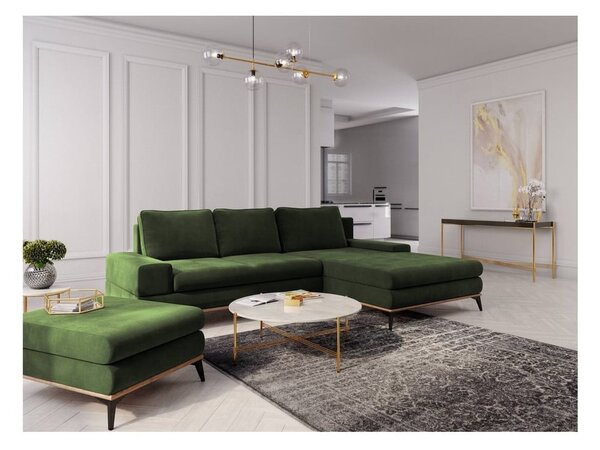 Zelena raztegljiva sedežna garitura Windsor & Co Sofas Planet, desni kot