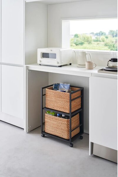 Črn kovinski regal na koleščkih 42x60 cm Tower – YAMAZAKI