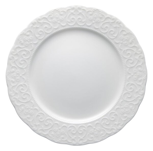 Bel porcelanast krožnik Brandani Gran Gala, ⌀ 25 cm