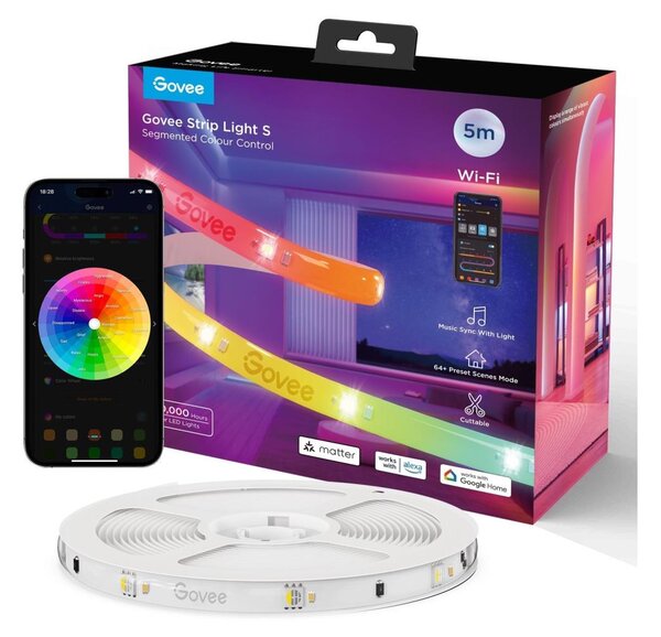 Govee - Wi-Fi RGBICW Smart PRO LED trak 5m MATTER - ekstra trpežna