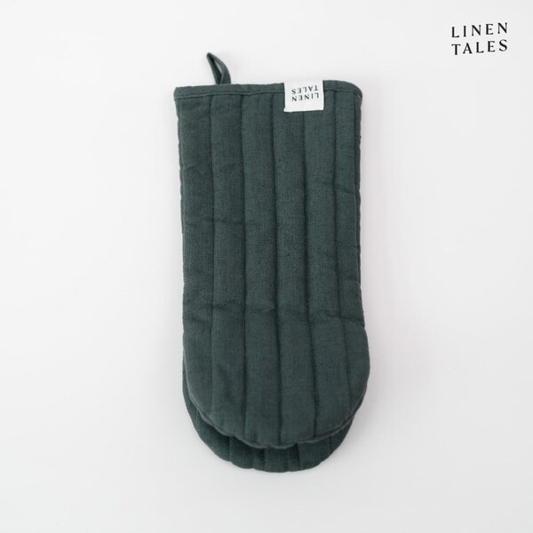 Lanena kuhinjska rokavica Forest Green – Linen Tales