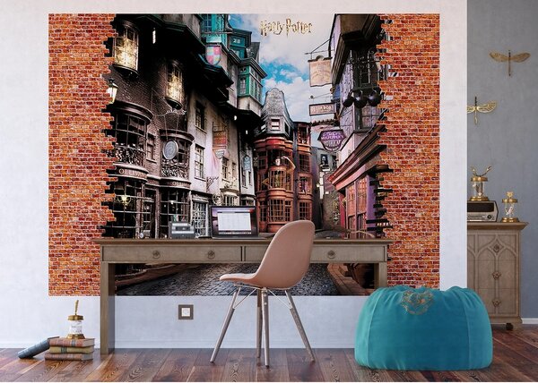 Otroška foto ozadje Harry Potter Diagon Alley 252 x 182 cm, 4 deli