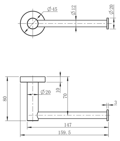 SAPHO XR723 X-Round držalo za toaletni papir brezpokrova, sivo