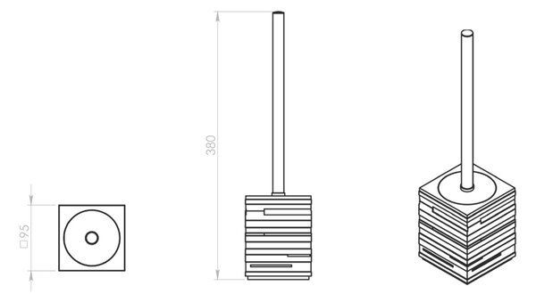 GEDY QU3302 Quadrotto straniščna krtača za stoječestranišče, bela