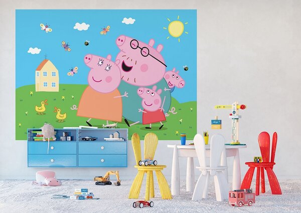 Otroška fotografska ozadja Pepa Pig 252 x 182 cm ,4 deli