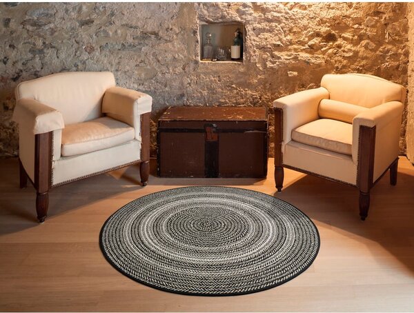 Črna zunanja preproga Universal Silvana Rutto, ⌀ 120 cm