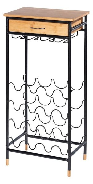 Črna kovinska vinska omara število steklenic 16, 48x95 cm Loft – Wenko