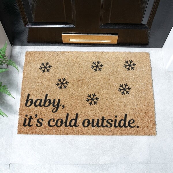 Predpražnik z božičnim motivom iz kokosovih vlaken 40x60 cm Baby It's Cold Outside – Artsy Doormats