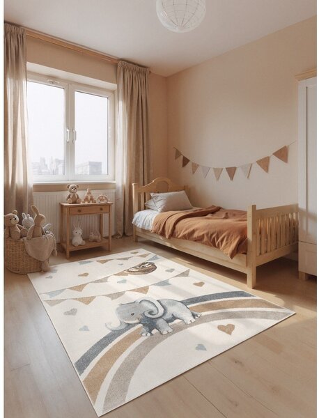 Kremno bela otroška preproga 160x230 cm Walk like an Elephant Rainbow Party – Villeroy&Boch