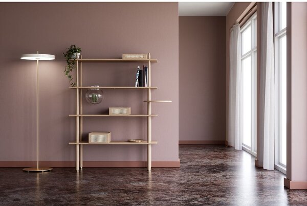 Bela LED zatemnitvena stoječa svetilka s kovinskim senčnikom (višina 151 cm) Asteria Floor – UMAGE