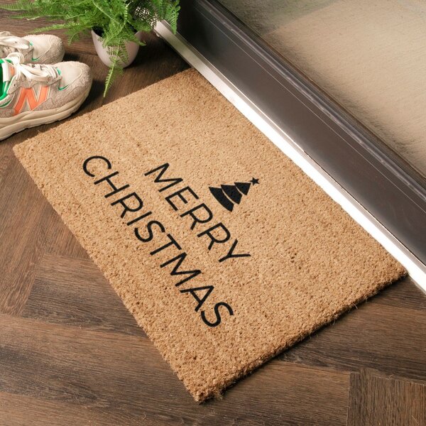 Predpražnik z božičnim motivom iz kokosovih vlaken 40x60 cm Merry Christmas – Artsy Doormats