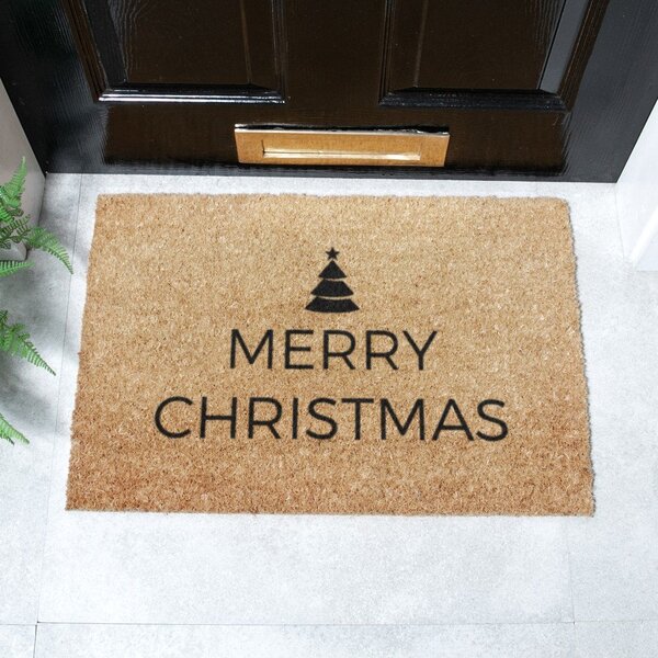 Predpražnik z božičnim motivom iz kokosovih vlaken 40x60 cm Merry Christmas – Artsy Doormats
