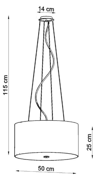 Bela viseča svetilka s tekstilnim senčnikom ø 50 cm Volta – Nice Lamps