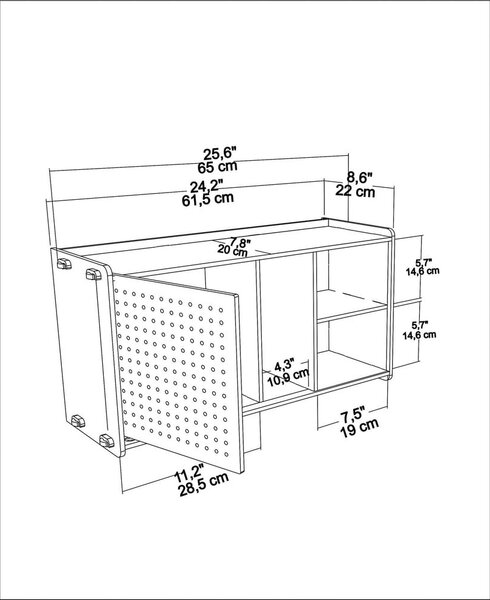 Stenska knjižna polica v hrastovem dekorju 65x30 cm Sima - Kalune Design