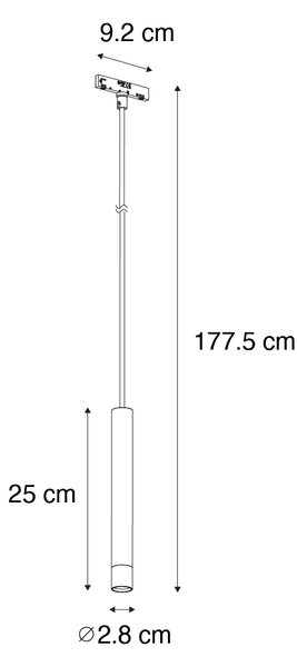 Moderna viseča svetilka temno bronasta za enofazni tirni sistem - Slimline Keno