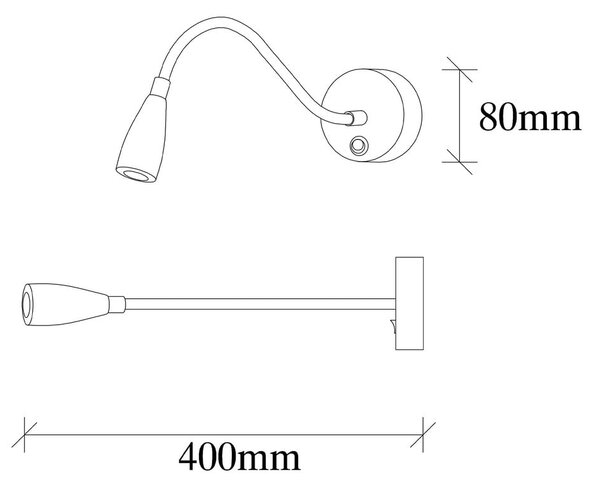 LED stenska svetilka v zlati barvi Reading – Opviq lights