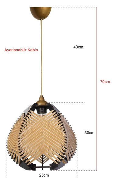 Črna/bež viseča svetilka s tekstilnim senčilom ø 25 cm – Opviq lights