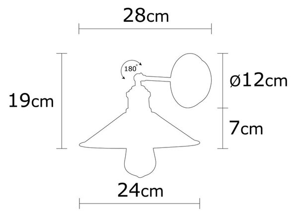 Črna stenska svetilka ø 24 cm Berceste – Opviq lights