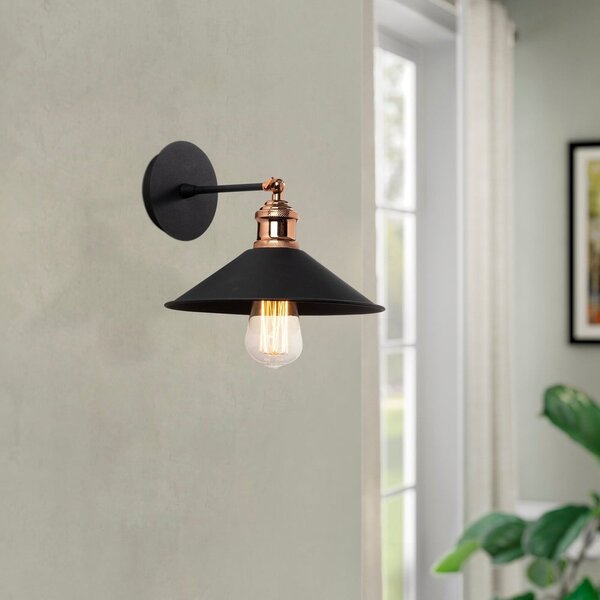 Črna stenska svetilka ø 24 cm Berceste – Opviq lights