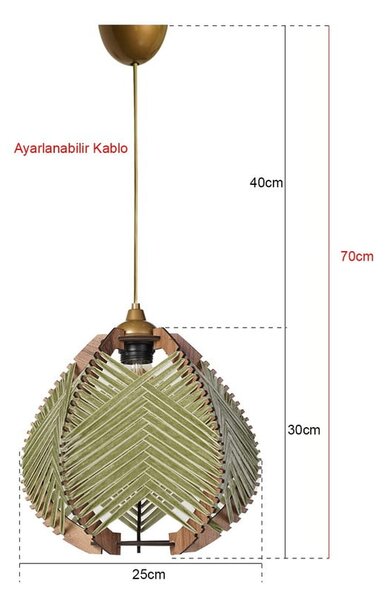 Zelena/v naravni barvi viseča svetilka s tekstilnim senčilom ø 25 cm – Opviq lights