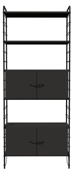 Črn sistem modularnih polic 82x204 cm Dakota – Tenzo