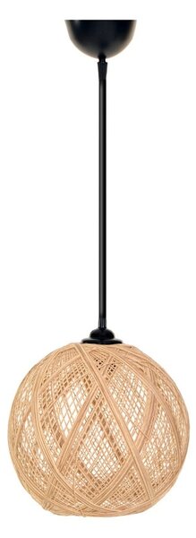 Črna/naravna viseča svetilka s senčilom iz jute ø 24 cm – Opviq lights