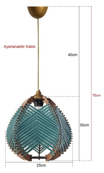 Modra/v naravni barvi viseča svetilka s tekstilnim senčilom ø 25 cm – Opviq lights