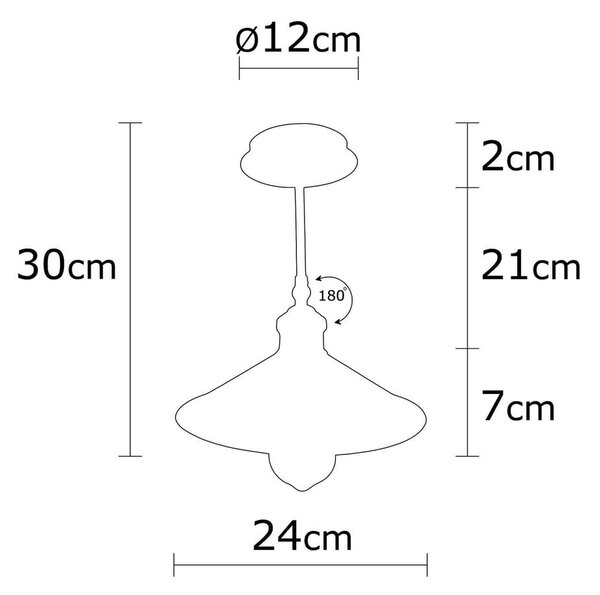 Črna viseča svetilka ø 24 cm Berceste – Opviq lights