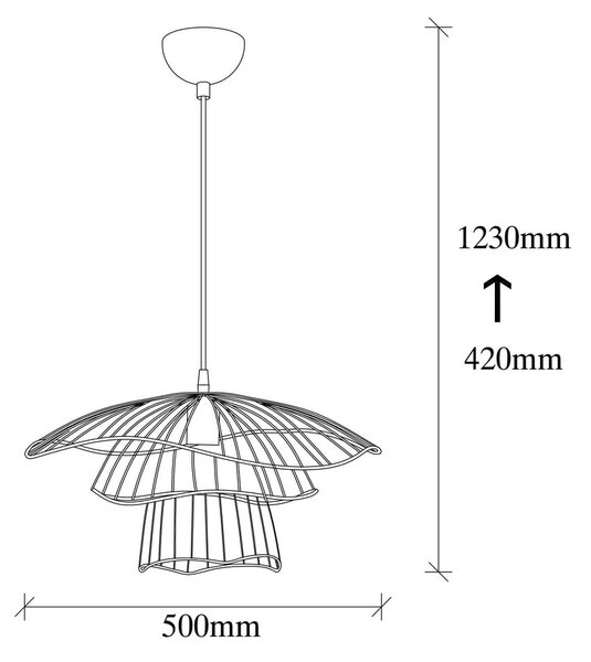 Črna viseča svetilka ø 50 cm Tel – Opviq lights