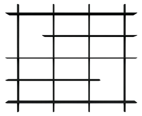 Črn sistem modularnih polic 224x190 cm Bridge – Tenzo