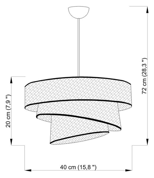 Bela/v zlati barvi viseča svetilka s tekstilnim senčilom ø 40 cm Couper – Opviq lights