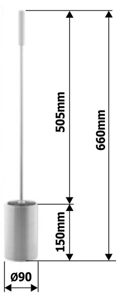 RIDDER A017010101 Ščetka za stranišče, dolg ročaj66 cm , kovinska