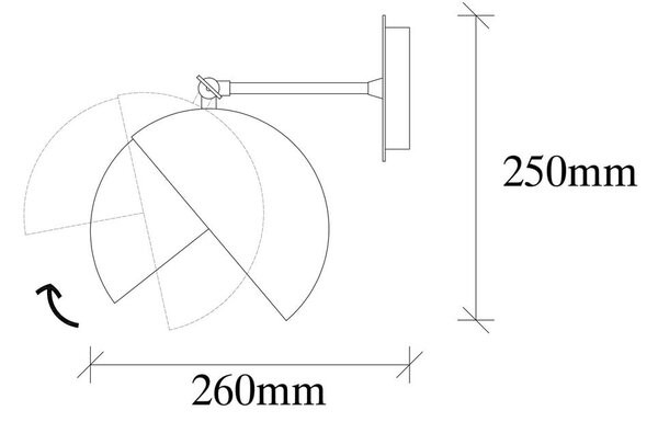 Črna/v zlati barvi stenska svetilka ø 26 cm Berceste – Opviq lights