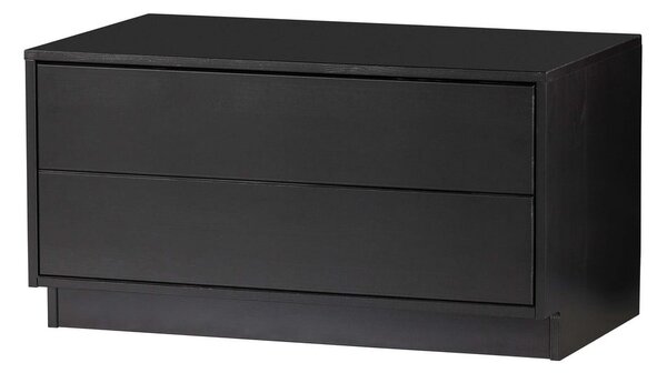 Črna modularna TV omarica iz masivnega bora 75x40 cm Finca – WOOOD