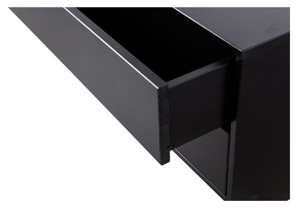 Črna modularna TV omarica iz masivnega bora 75x40 cm Finca – WOOOD