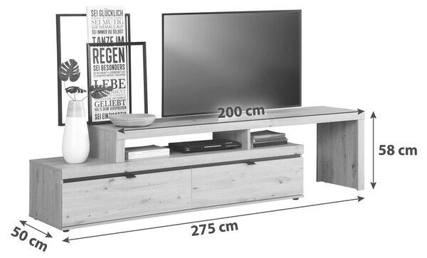 Mömax Tv Omarica Nyon, Barva Hrasta, Črna