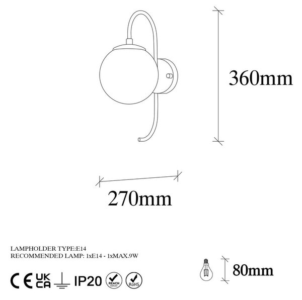 Stenska svetilka v zlati barvi ø 15 cm Jewel – Opviq lights