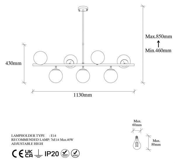 Bela/v zlati barvi stropna svetilka s steklenim senčilom 40x113 cm Fazli – Opviq lights