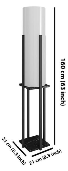 Črna/bela stoječa svetilka (višina 160 cm) Dor – Opviq lights