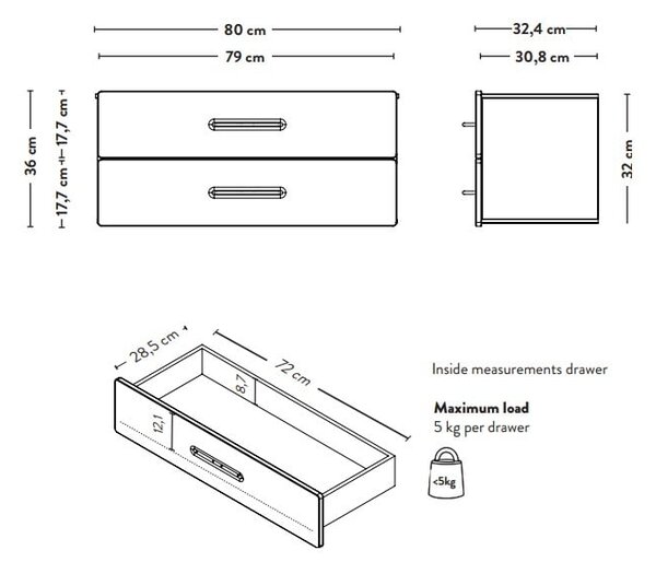 Črn sistem modularnih polic 244x204 cm Dakota – Tenzo