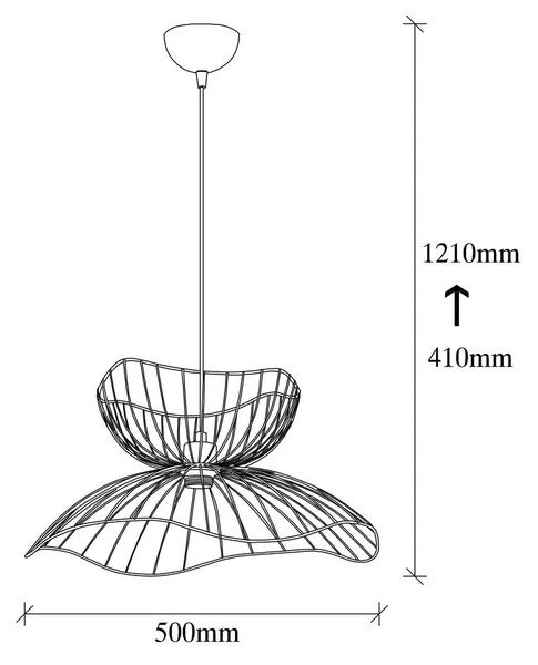 Črna viseča svetilka s kovinskim senčilom ø 50 cm Farac – Opviq lights