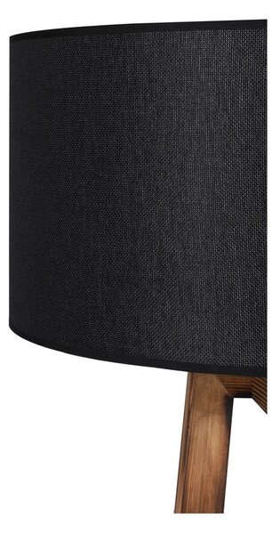 Črna/rjava stoječa svetilka s tekstilnim senčilom (višina 149 cm) Maçka – Opviq lights