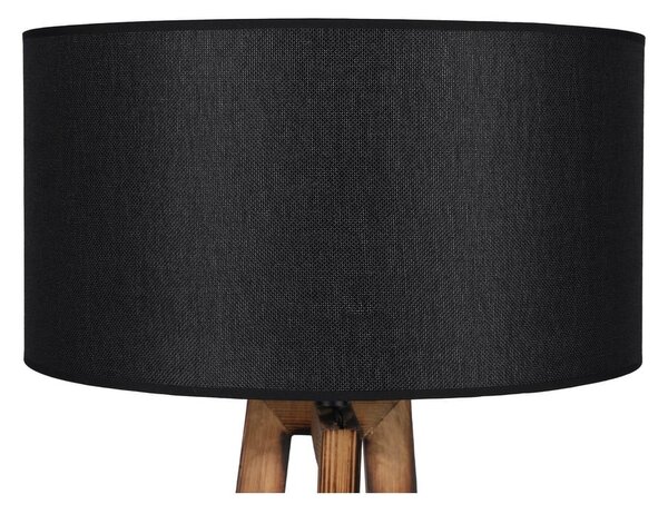 Črna/rjava stoječa svetilka s tekstilnim senčilom (višina 149 cm) Maçka – Opviq lights