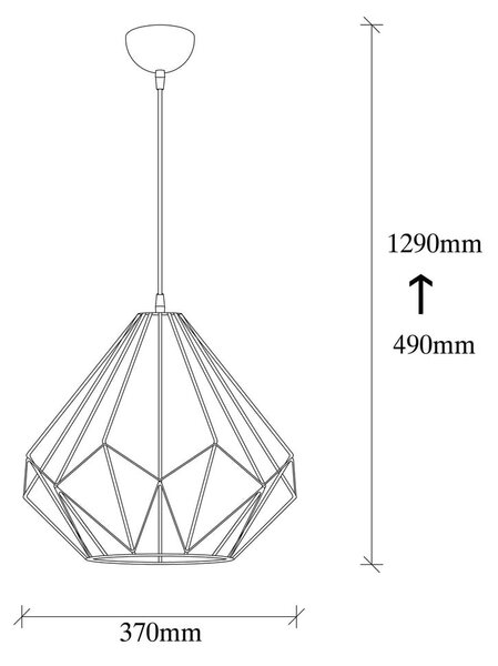 Črna viseča svetilka s kovinskim senčilom ø 37 cm Diamond – Opviq lights