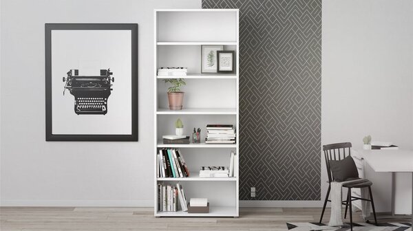 Bela modularna knjižna polica 89x222 cm Prima – Tvilum