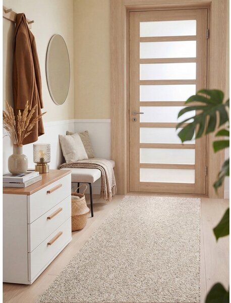 Siv/kremno bel pralen tekač 80x240 cm Rocco Dark Cream – Elle Decoration